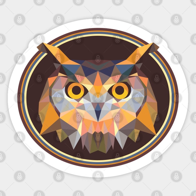 Owl Colorful Pop Art Bird Lovers Geometric Head Sticker by markz66